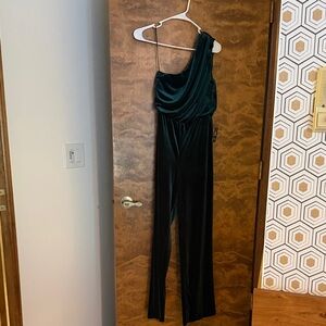 NWT Express Green One-Shoulder Jumpsuit - XS
